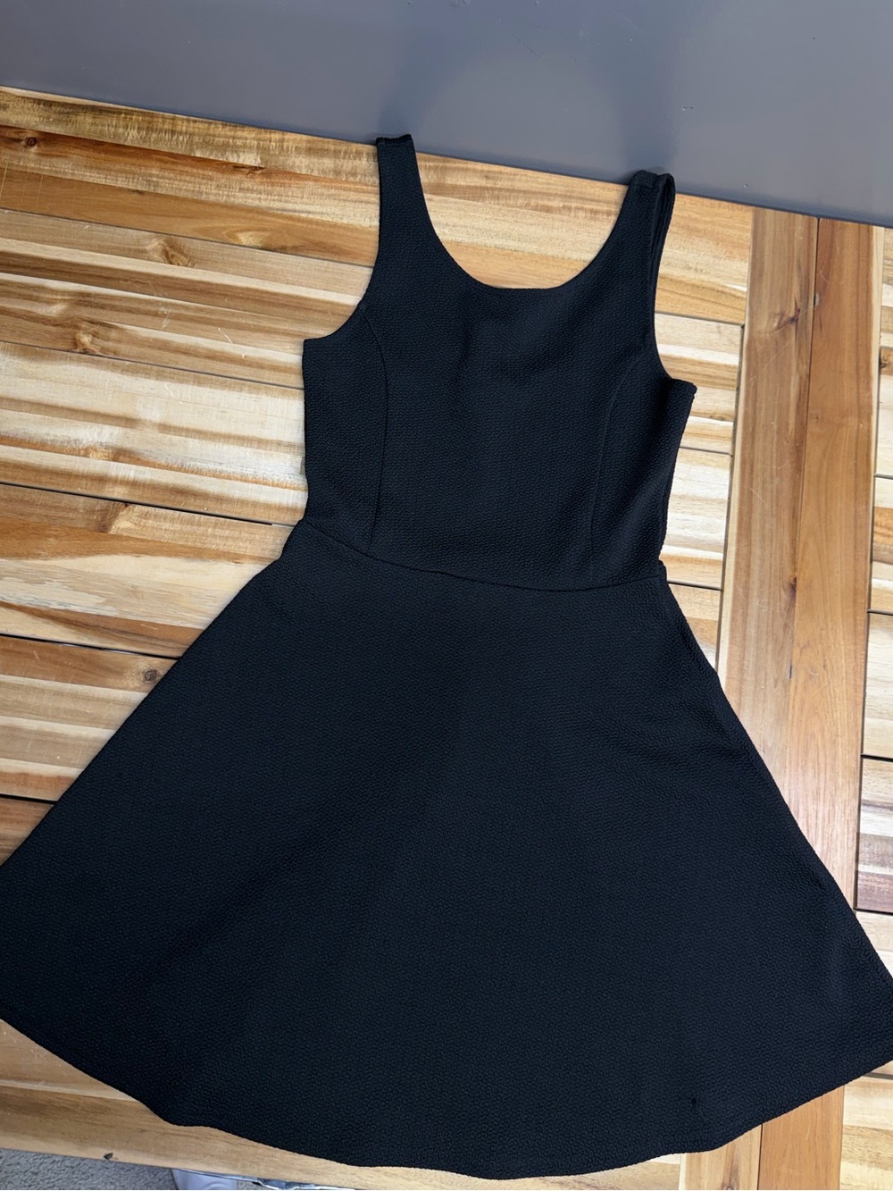 H&M Black Sleeveless Fit-and-Flare Mini Dress